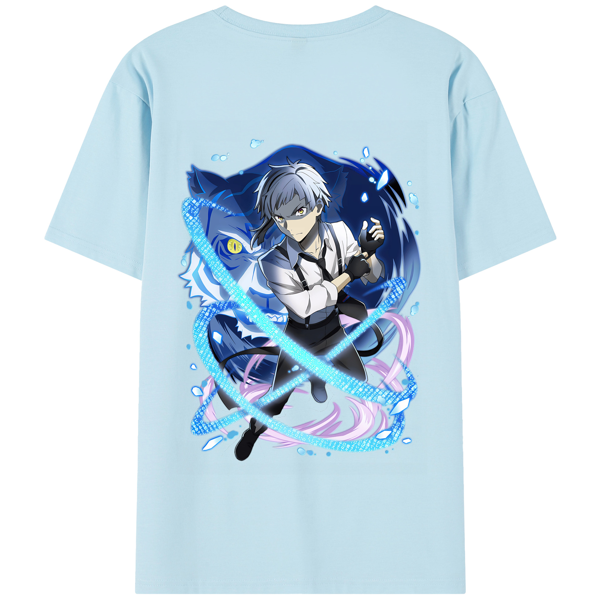 （画像用） 文豪ストレイドッグス Bungo Stray Dogs 綿100％半袖Tシャツ（背面プリント）
